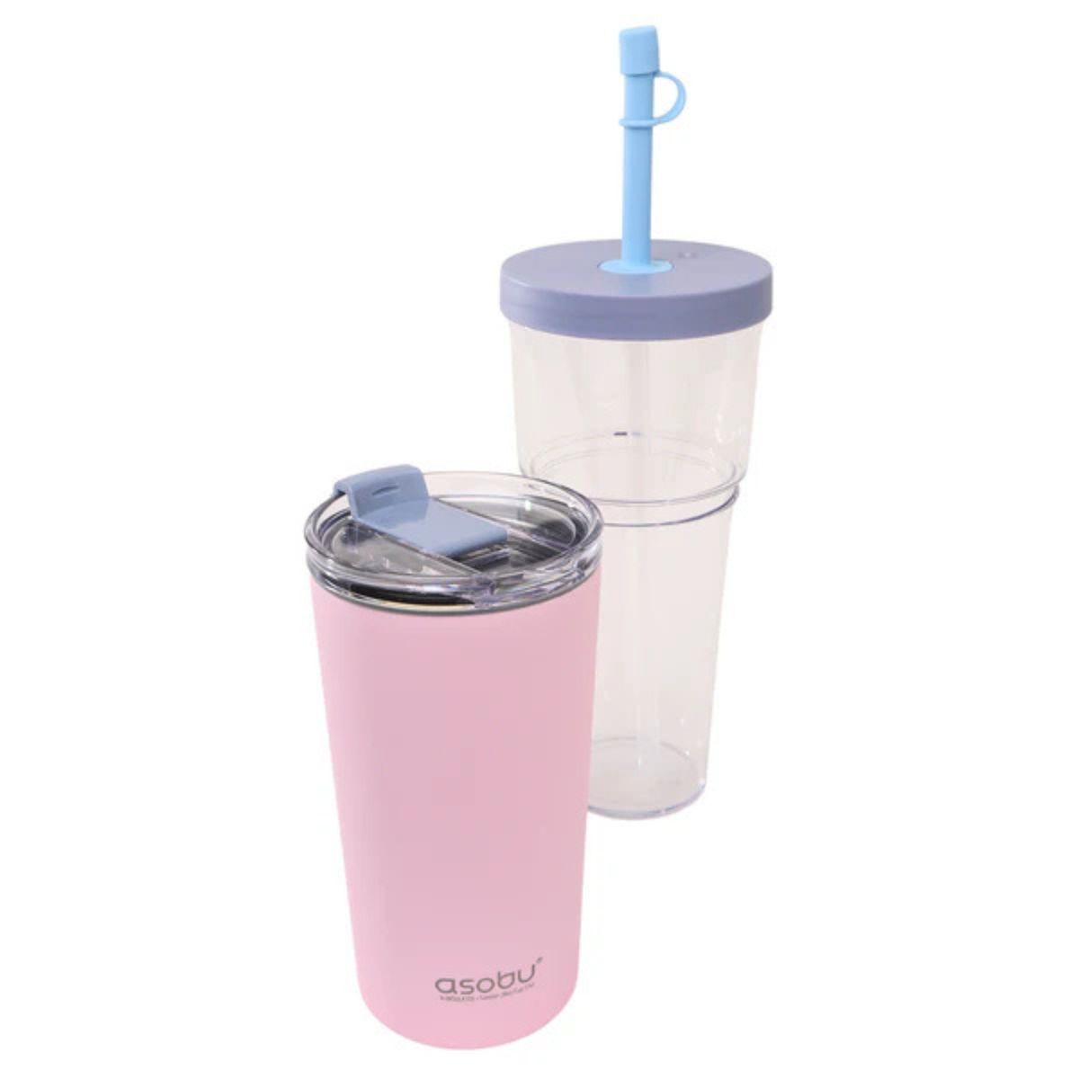 ASOBU - Vaso Termico 2x1 Marina,Asobu, Rosa Pastel, 502 ml- 828 ml