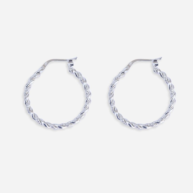 MABELITA - Aros Argollas de Plata Enroscadas 25 mm