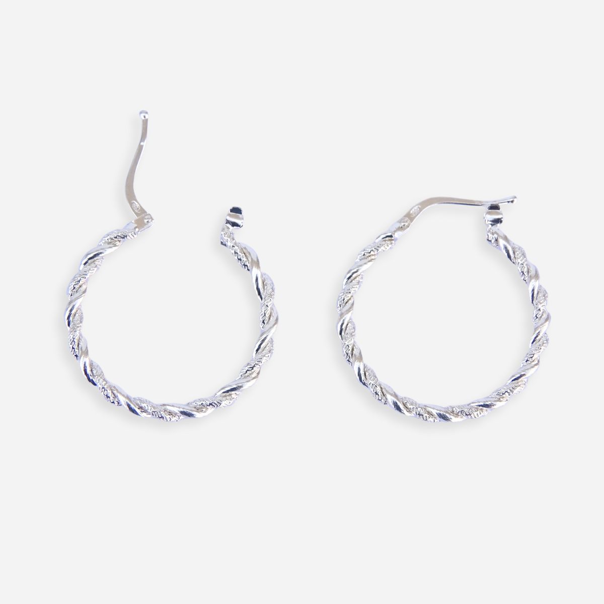 MABELITA - Aros Argollas de Plata Enroscadas 25 mm