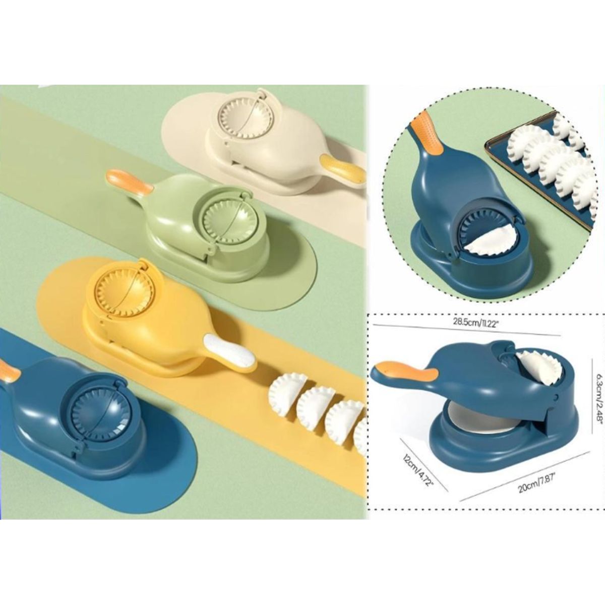 GENERICO - Maquina para Hacer Mini Empanadas Dumplings 2 En 1 Azul