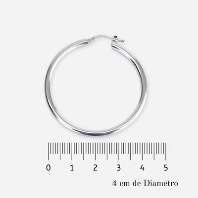 Imagen 2 del producto Aros Argollas de Plata Gruesas 4 cm