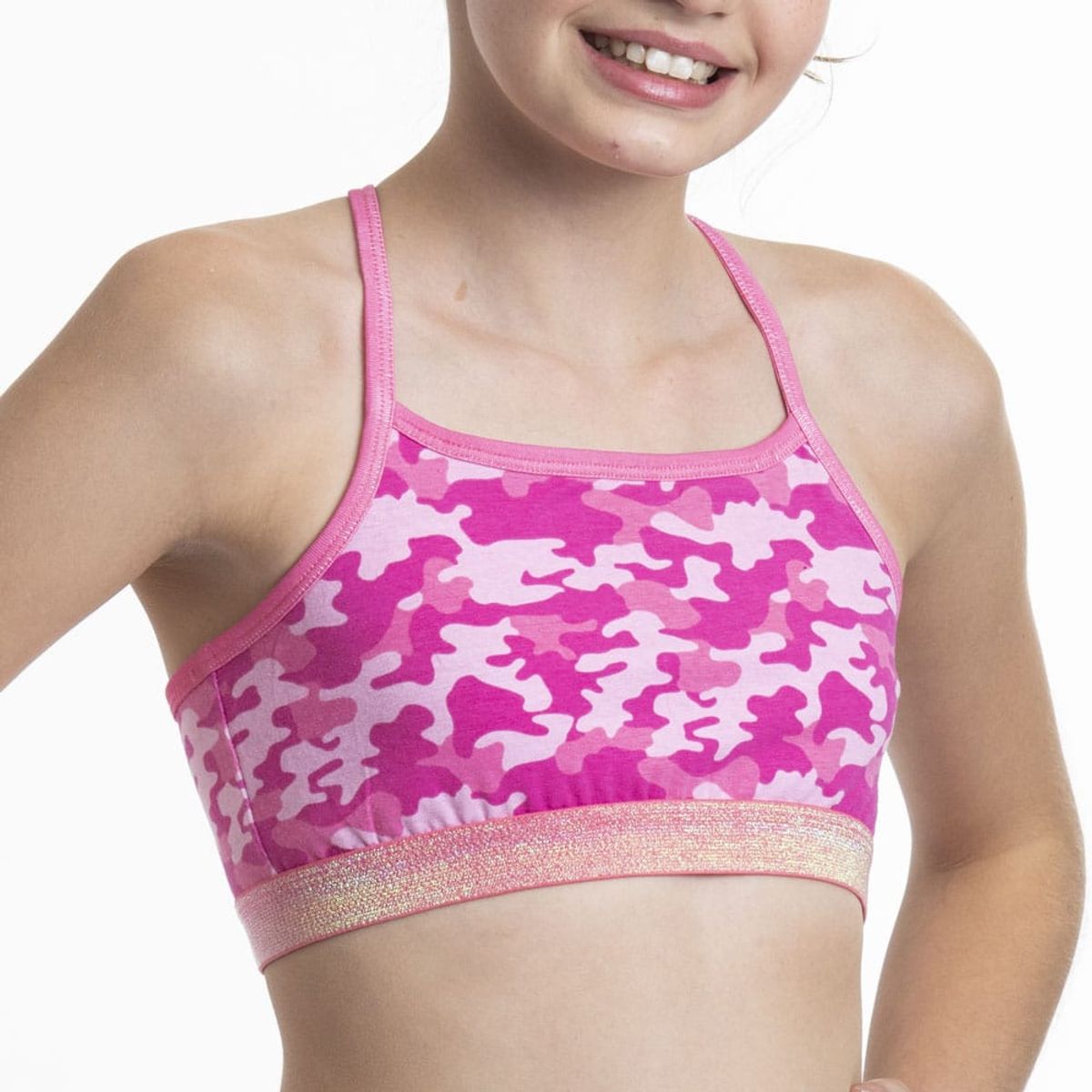 LADY GENNY - Top Infantil De Algodón Con Elástico Glitter