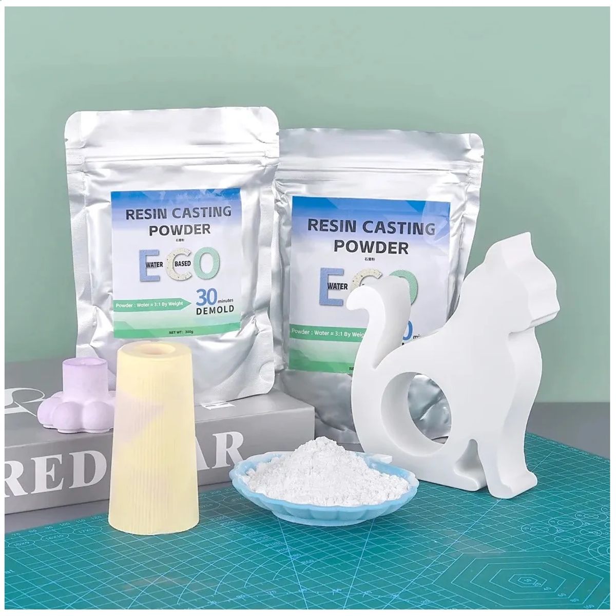 GENERICO - Resina En Polvo Al Agua 1000gr 1kg Seca En 30minutos
