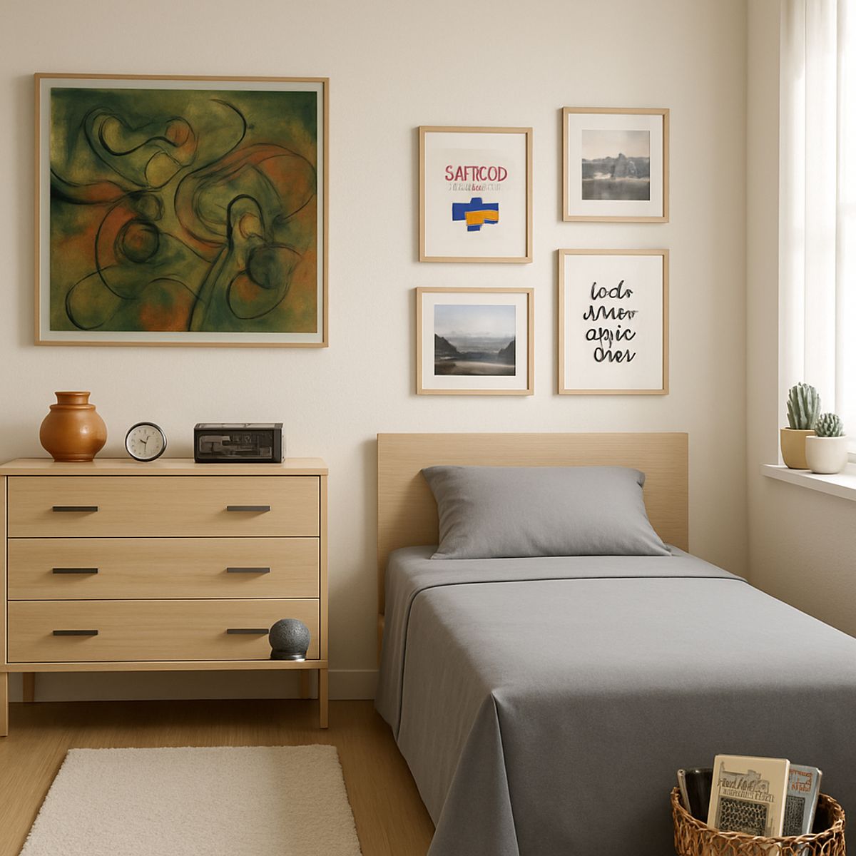 ARMONIA - Juego de cama Twin de 1 plaza 144 hilos patrón gris claro