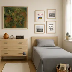 ARMONIA - Juego de cama Twin de 1 plaza 144 hilos patrón gris claro