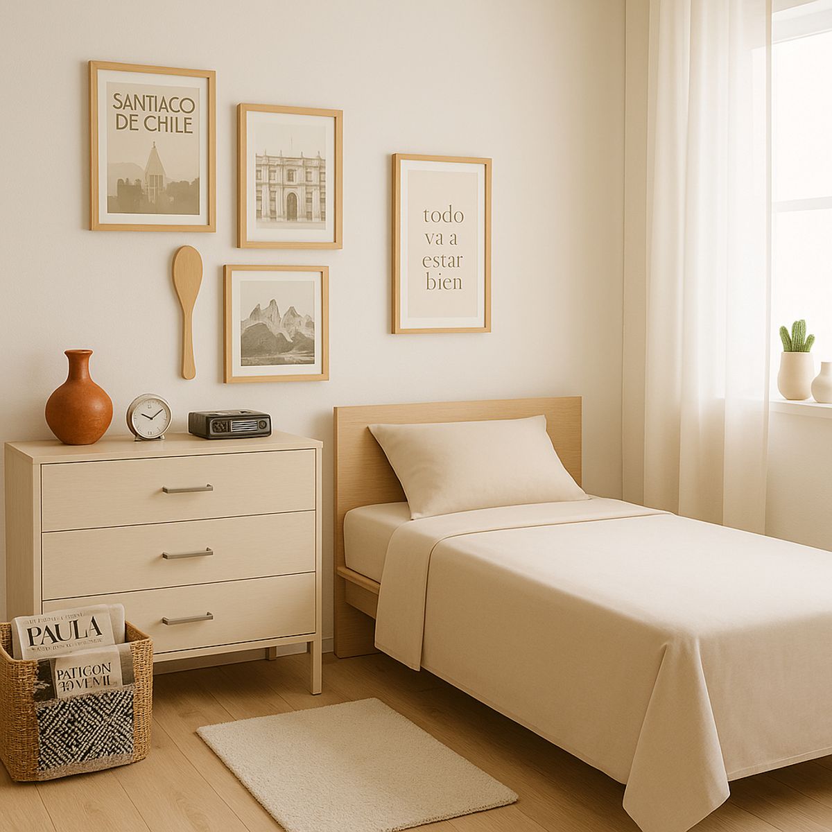 ARMONIA - Ropa de cama 1 plaza Twin 144 hilos motivo beige