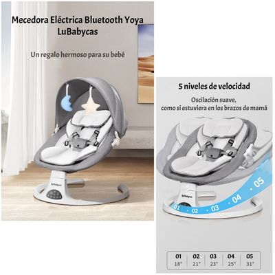 Imagen 2 del producto Mecedora Eléctrica 2 En 1 Bluetooth Yoya Rosada