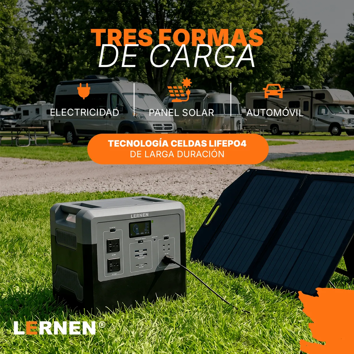 Estación Energía Portátil Lernen 2400w Generador Eléctrico - Batería, marca LERNEN - Foto 2