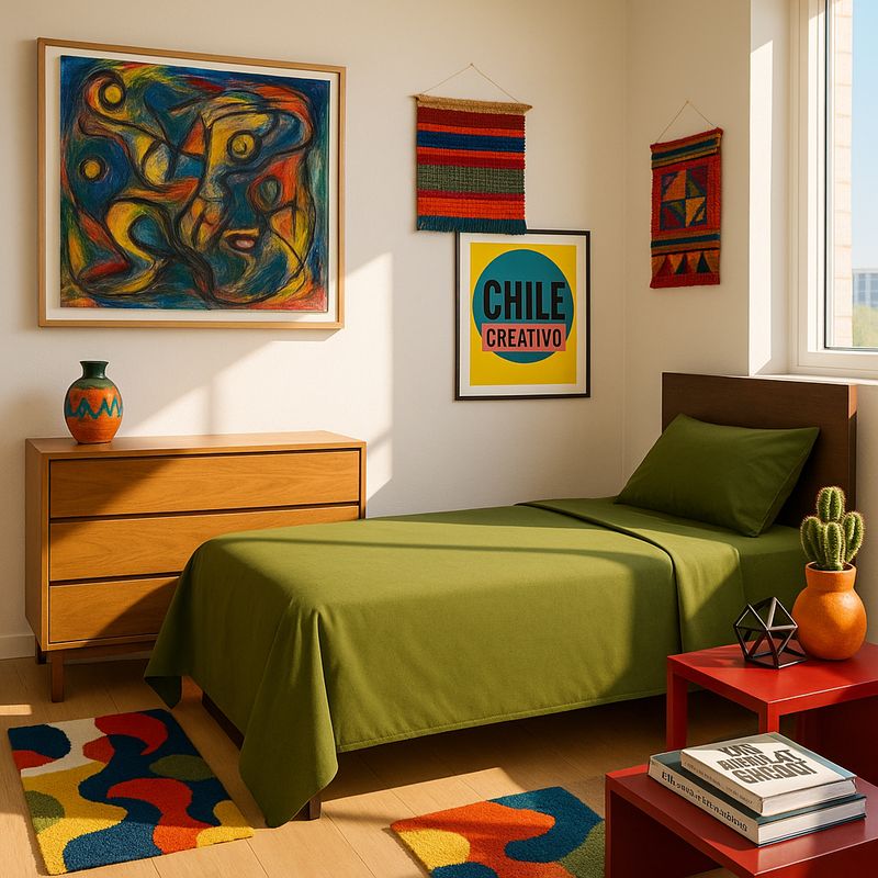 ARMONIA - Conjunto de sábanas para cama de 1 plaza 144 hilos verde