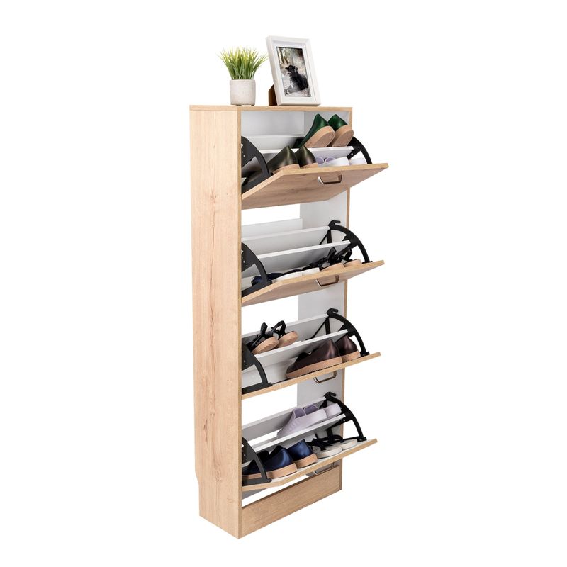 TUHOME - Zapatero Organizador Z-51 Duna Y Blanco 140x51x23 Cm