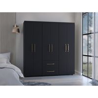 Closet Golden 6 Puertas 2 Cajones Wengue 180x170x50 Cm