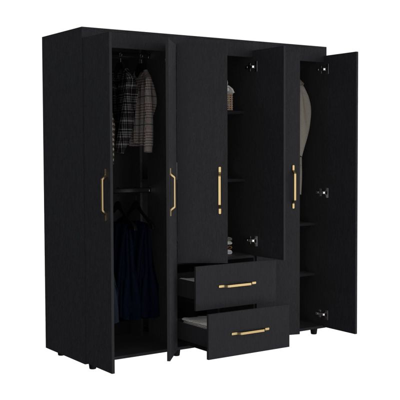 TUHOME - Closet Golden 6 Puertas 2 Cajones Wengue 180x170x50 Cm