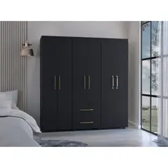 TUHOME - Closet Golden 6 Puertas 2 Cajones Wengue 180x170x50 Cm