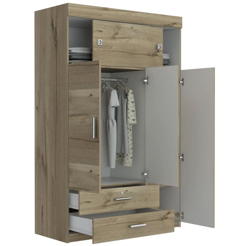 TUHOME - Closet Manila 5 Puertas Duna Y Blanco 187x120x51 Cm