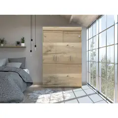 TUHOME - Closet Manila 5 Puertas Duna Y Blanco 187x120x51 Cm