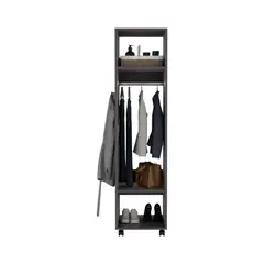 TUHOME - Closet Optimus Con Espejo 4 Ruedas Wengue