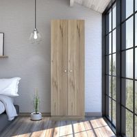 Closet 2 Puertas - Café Claro y Blanco 180x60x30.2 cm