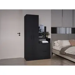 TUHOME - Closet Cómoda Praga 3 Puertas 1 Cajón Y Espejo Wengue