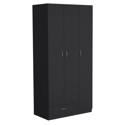 Imagen 2 del producto Closet 3 Puertas 1 Cajón - Negro 184.6x90x47.3 cm