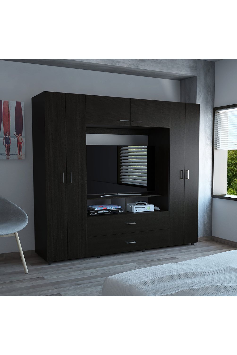 Closet Manila Z-200 6 Puertas Tv 46 Wengue | Sodimac Chile
