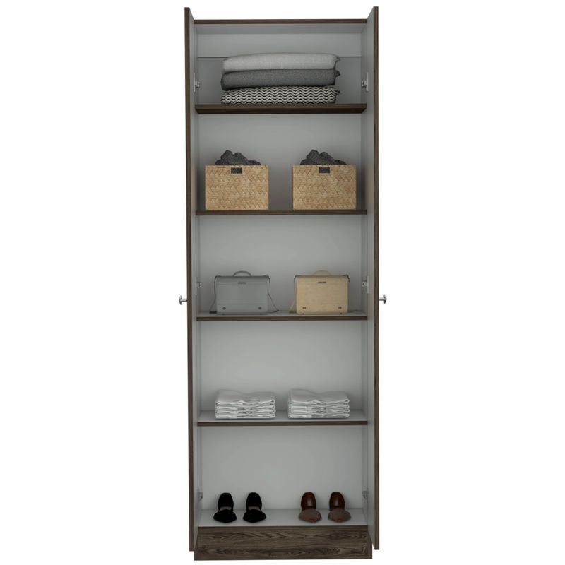TUHOME - Closet 2 Puertas Home Coñac Y Blanco 180x60x30 Cm