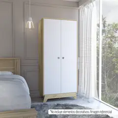 TUHOME - Closet Z-81 2 Puertas 2 Cajones Blanco Y Duna