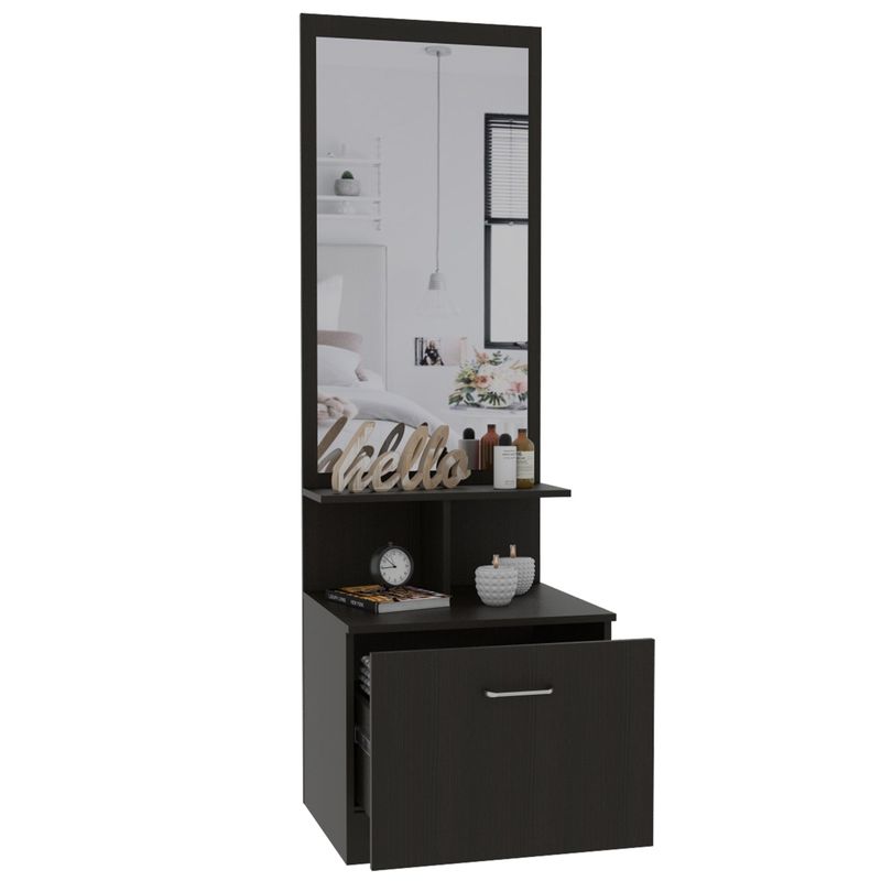 TUHOME - Velador Multifuncional Z-54 Wengue Con Espejo 170x54x47 Cm