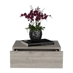 TUHOME - Velador Flotante 1 Cajón - Gris 13x40x34.1 cm