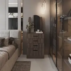 TUHOME - Cómoda Praga 3 Cajones 1 Puerta Abatible Milan
