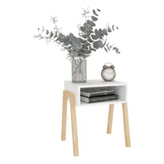 TUHOME - Velador Pinetti 506x46x369 Cm Blanco Y Crudo