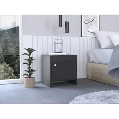 TUHOME - Velador 1 Puerta - Negro 41.6x40x35.2 cm