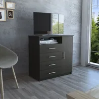 Cómoda Z-91 Tv 40 4 Cajones 1 Puerta Wengue