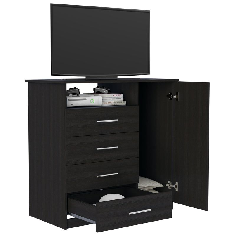 TUHOME - Cómoda Z-91 Tv 40 4 Cajones 1 Puerta Wengue