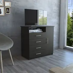 TUHOME - Cómoda Z-91 Tv 40 4 Cajones 1 Puerta Wengue