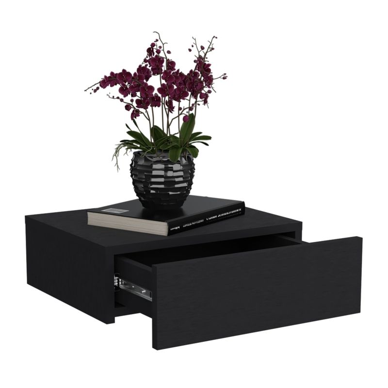 TUHOME - Velador Milano Flotante Wengue 1 Cajón 13x40x34 Cm