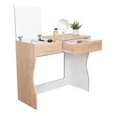 TUHOME - Mueble De Tocador Perla Rovere Blanco 78x90x40 Cm