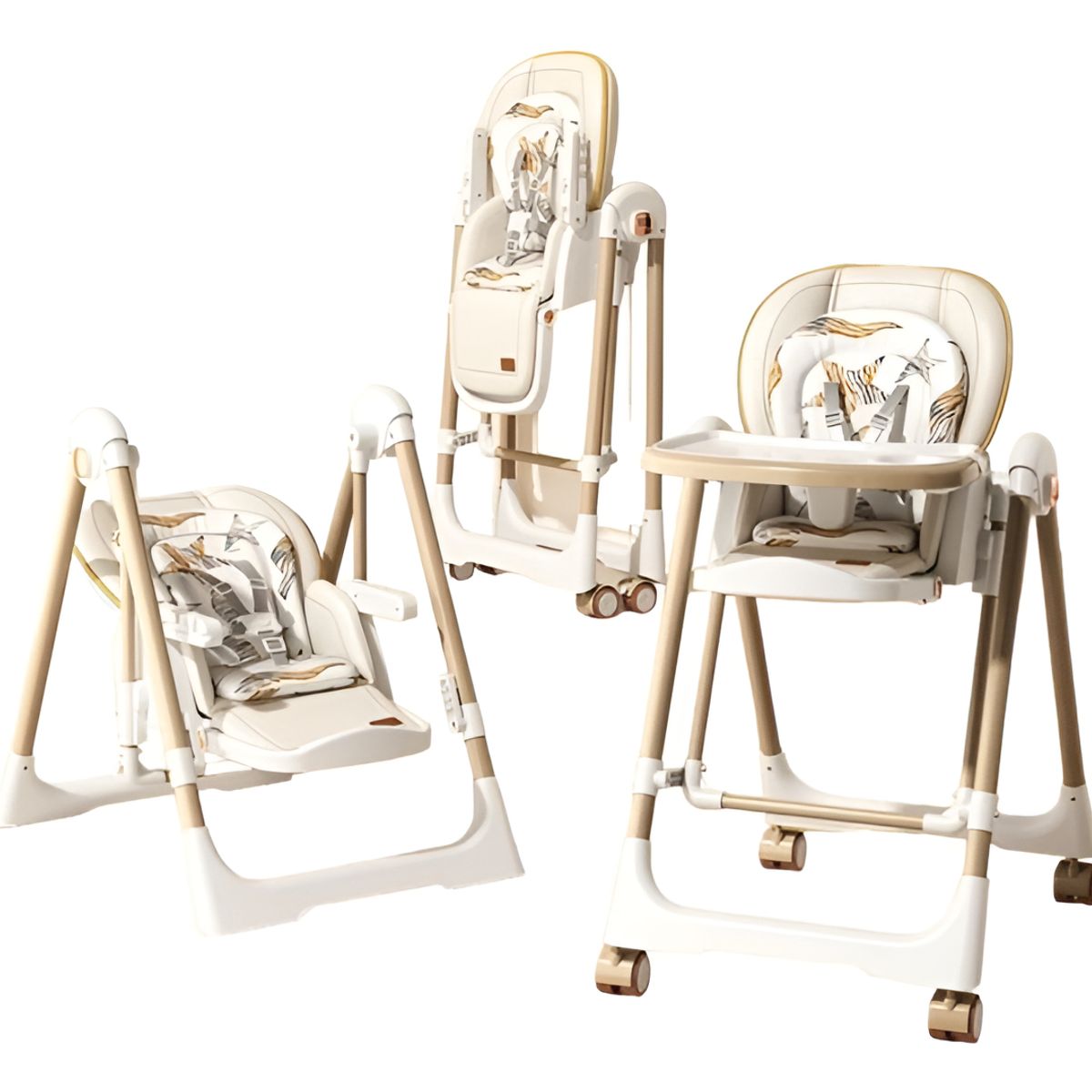 BLLOQ - Silla De Comer Columpio 2 En 1 Blanca