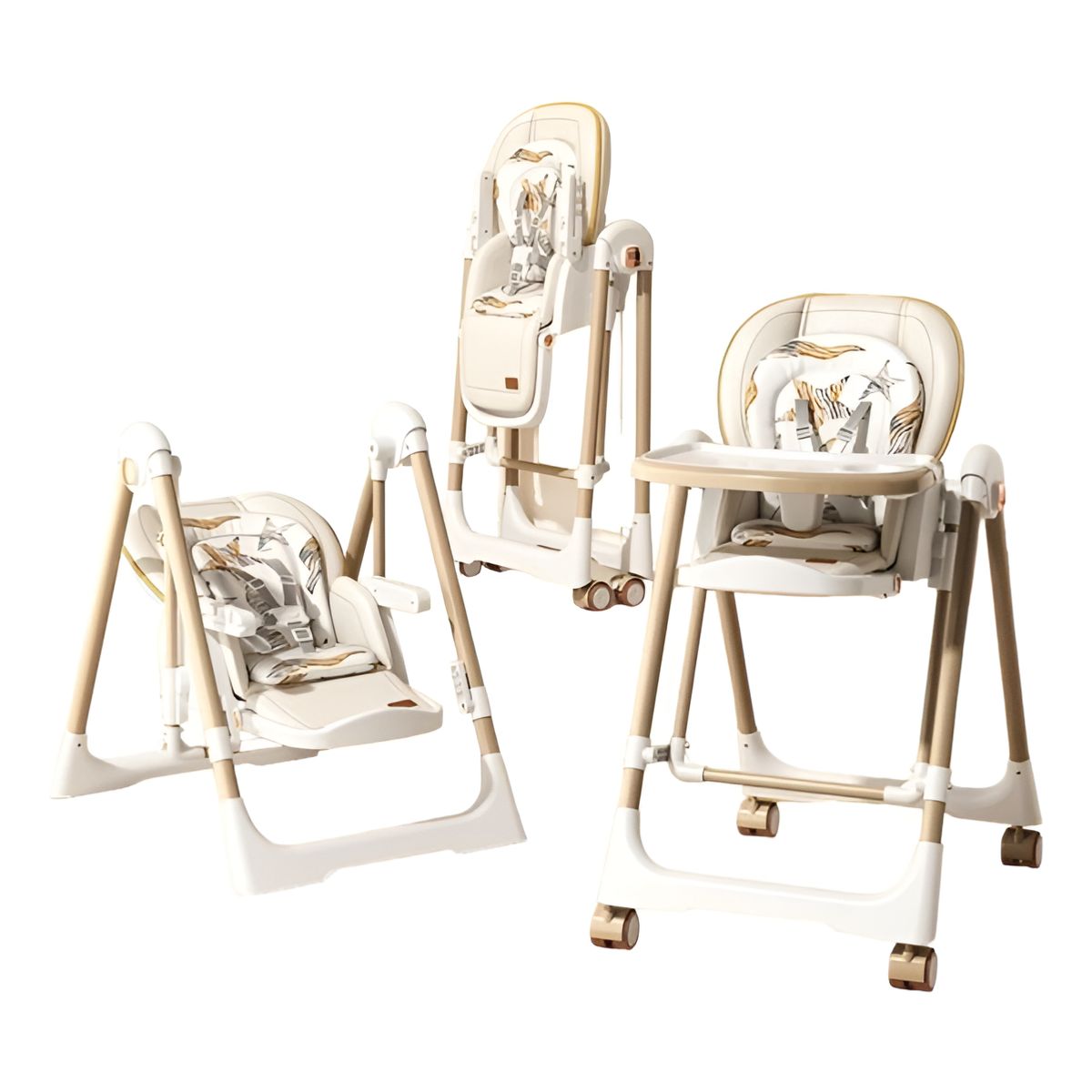 BLLOQ - Silla De Comer Columpio 2 En 1 Blanca