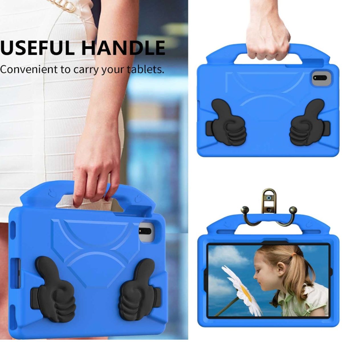 GENERICO - Carcasa Niños Anti Golpe Para Tablet Samsung A9+ Plus Azul