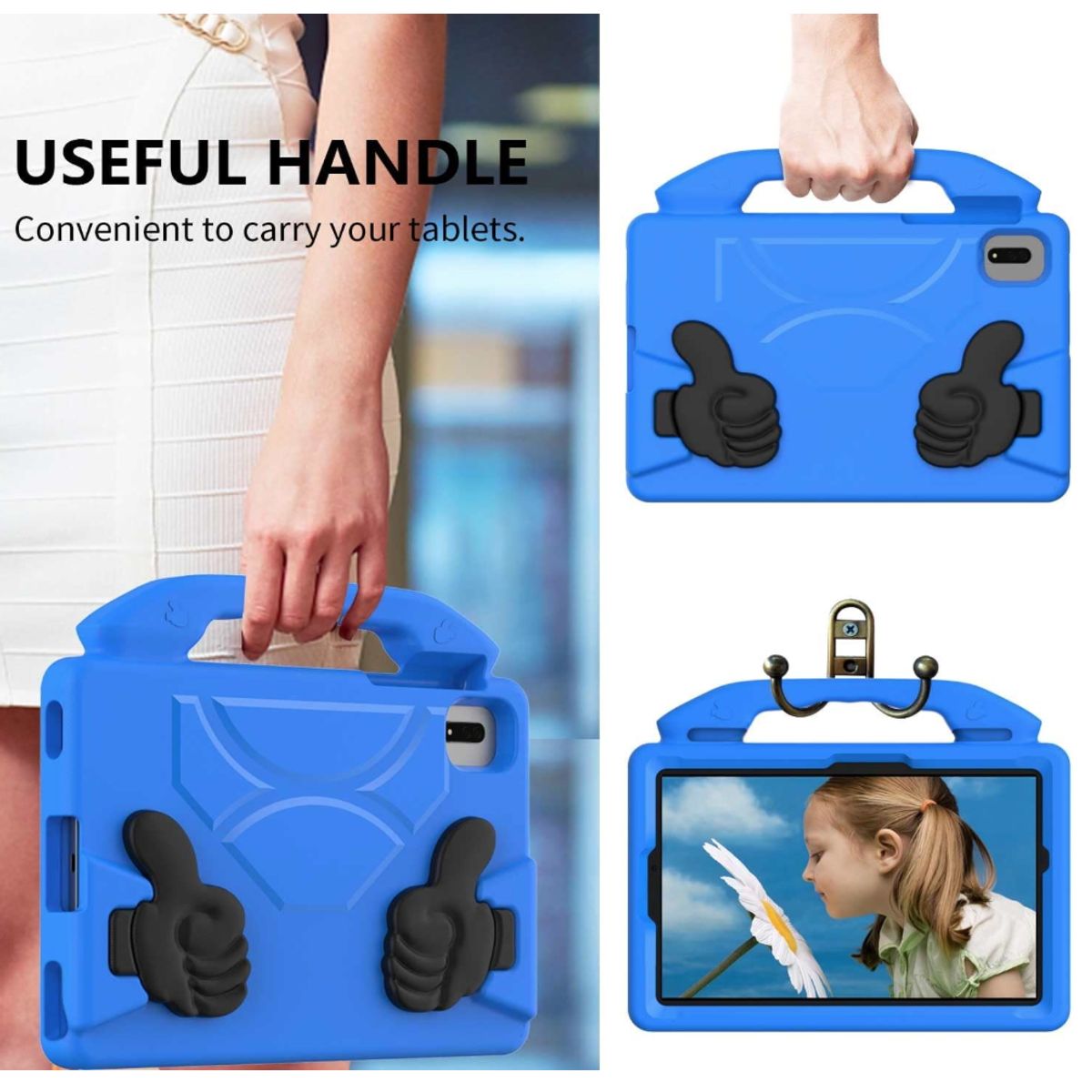 GENERICO - Carcasa Niños Anti Golpe Para Tablet Samsung A9+ Plus Azul