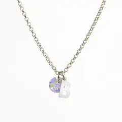 MABELITA - Cadena de Plata con Inicial y Cristal - B