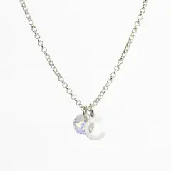 MABELITA - Cadena de Plata con Inicial y Cristal - C