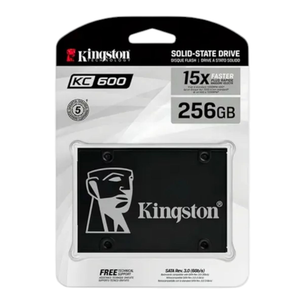 KINGSTON - Disco Duro SSD Kingston KC600 256 GB SATA 25″  Negro
