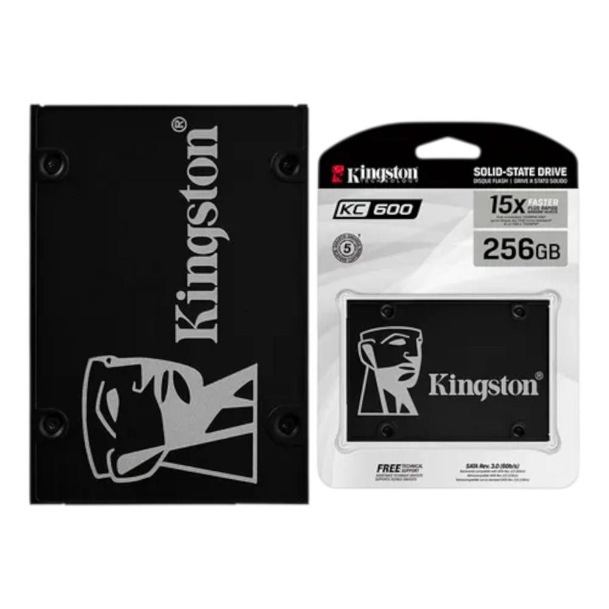 KINGSTON - Disco Duro SSD Kingston KC600 256 GB SATA 25″  Negro