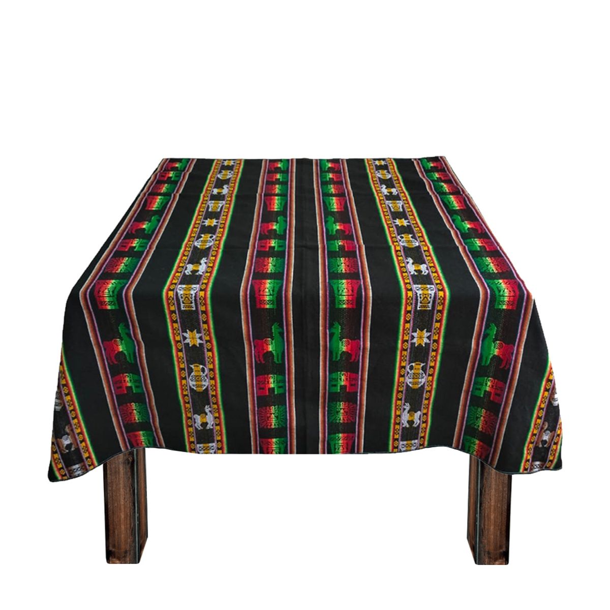 GENERICO - Manta Mantel  De Aguayo  Decoracion Hogar 1.10 X 1.20 Cm Negro