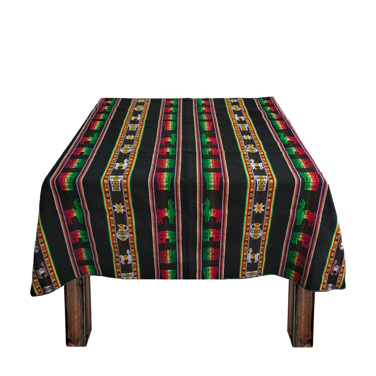 GENERICO - Manta Mantel  De Aguayo  Decoracion Hogar 1.10 X 1.20 Cm Negro