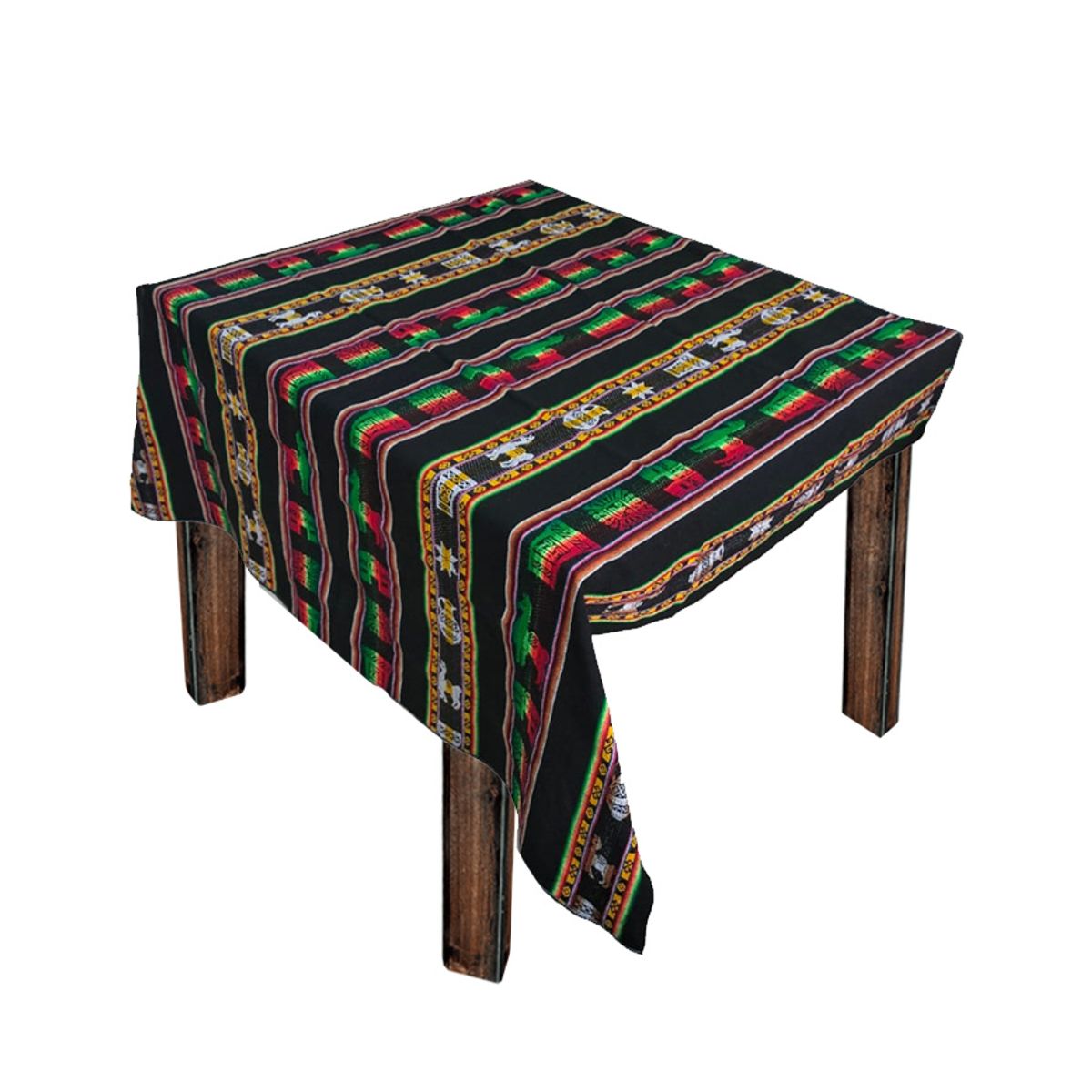 GENERICO - Manta Mantel  De Aguayo  Decoracion Hogar 1.10 X 1.20 Cm Negro