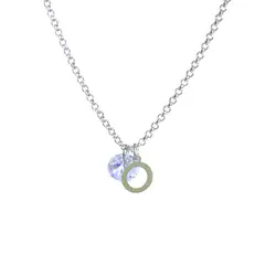 MABELITA - Cadena de Plata con Inicial y Cristal - O