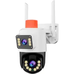 BAZUCA - Cámara Seguridad Exterior WiFi 4MP Doble Lente PTZ Visión Nocturna Color y Alarm