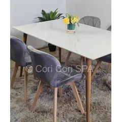 CORI CORI - Comedor Mármol 140x80cm + 4 Sillas Mariposa Velvet Gris…